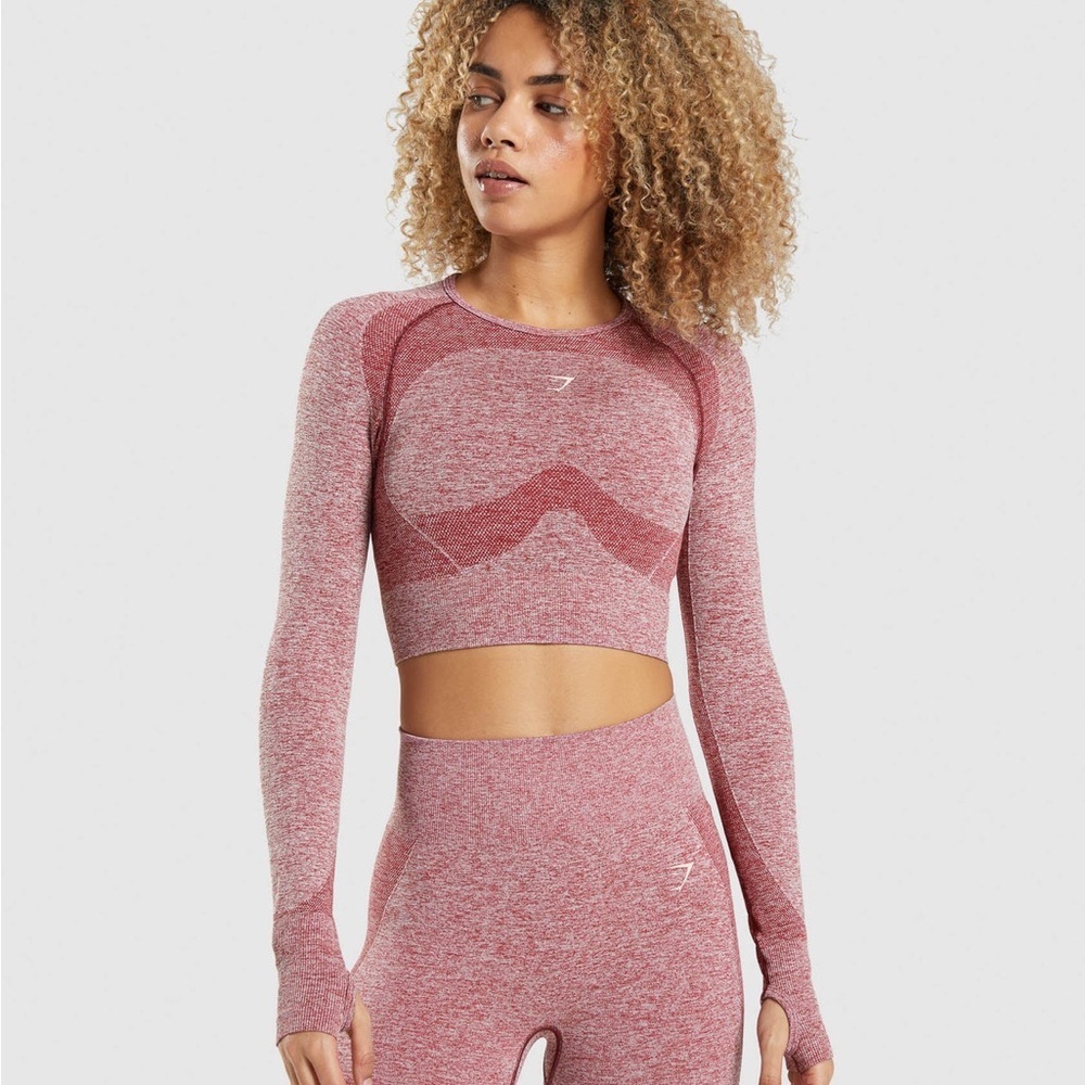 Gymshark Red Long Sleeve Crop Top